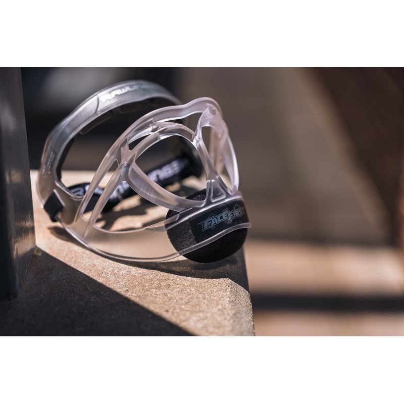 Softball Fielder's Mask with Wide Vision & Frosted Bars - Black/Clear