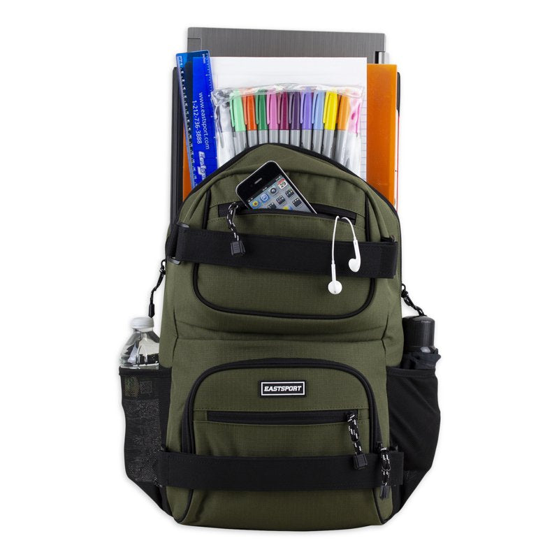 Unisex Skatepark Laptop Backpack - Durable Polyester, Multiple Compartments