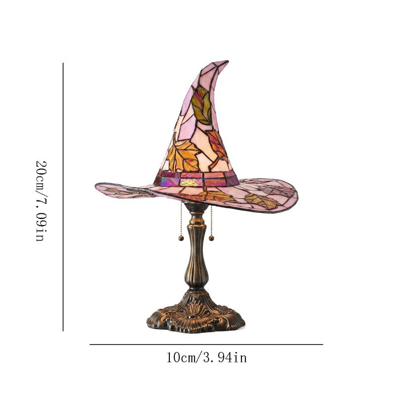 Witch Hat Lamp - LED Stained Glass Style Night Light for Mantel & Shelf (Variation: B)