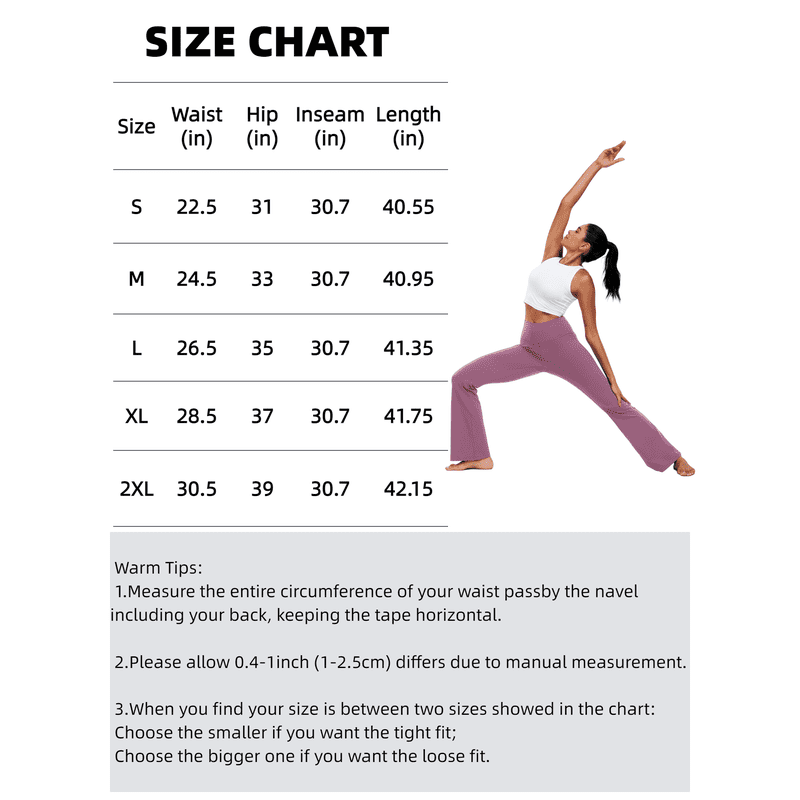 Women's Flare Leggings with High Waist and Pockets - Yoga & Workout Pants