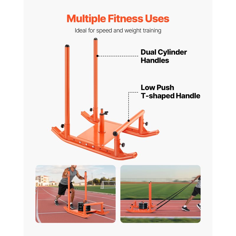 Steel Weight Sled for Strength Training - 2 Inch, 50.7 lbs, Red