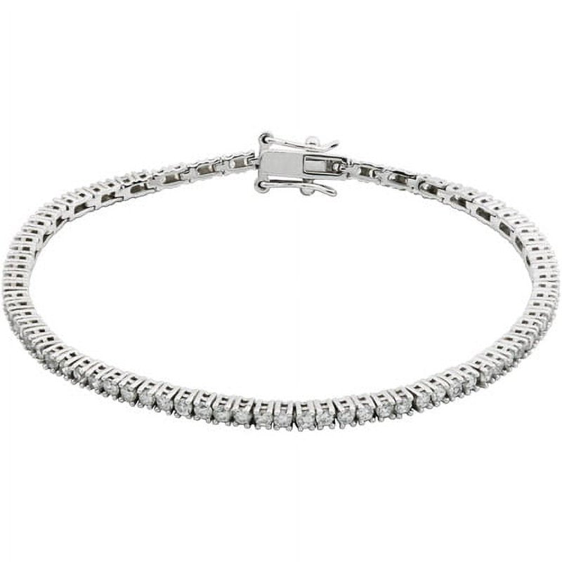 Sterling Silver Tennis Bracelet with Cubic Zirconia - 2mm, 8 Inches