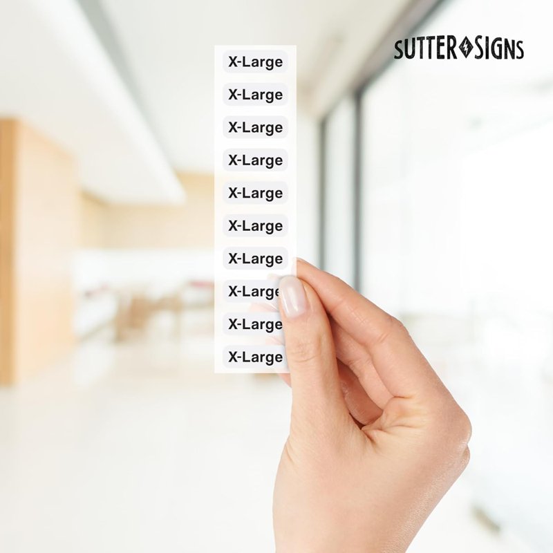 1500pcs Clothing Size Labels Set - Clear Durable Sticker Labels for Shirts, Pants & Accessories