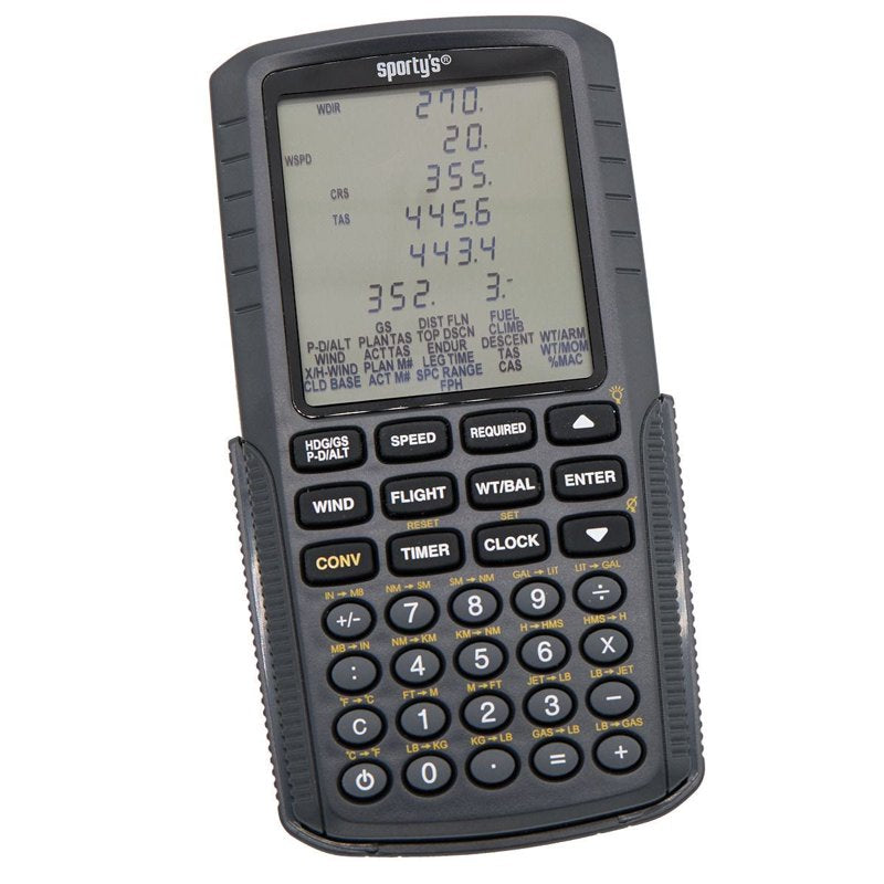 Electronic Flight Computer with Backlit Display & AAA Power for Pilots