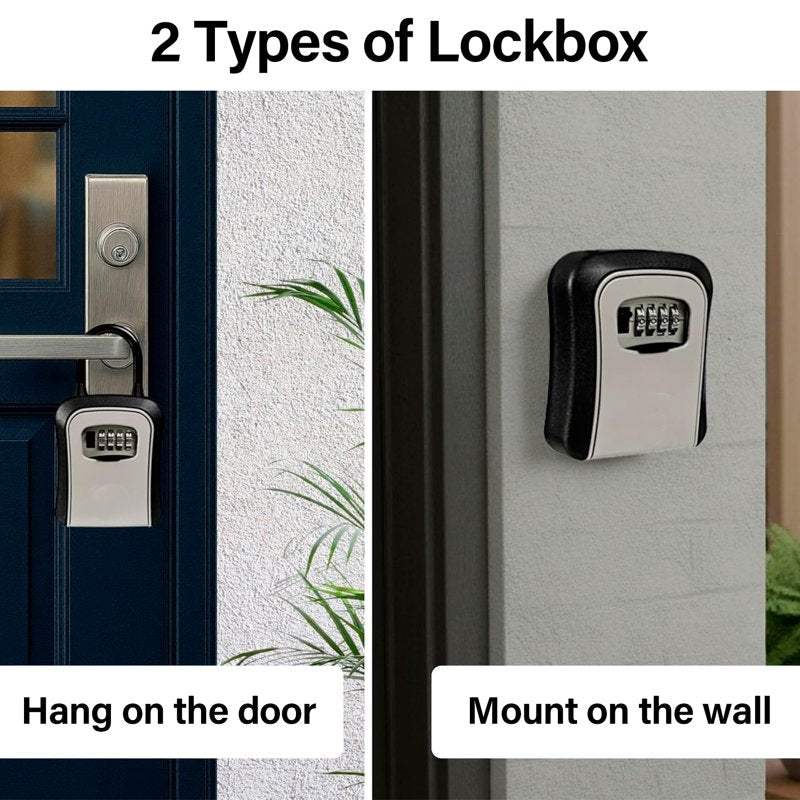 Outdoor Wall Mount & Portable Key Lock Box Safe for House Keys