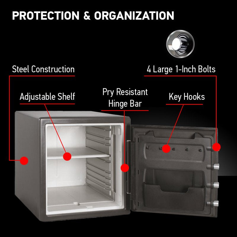 Fire and Water Resistant Security Safe 1.2 Cu Ft with Combination Lock