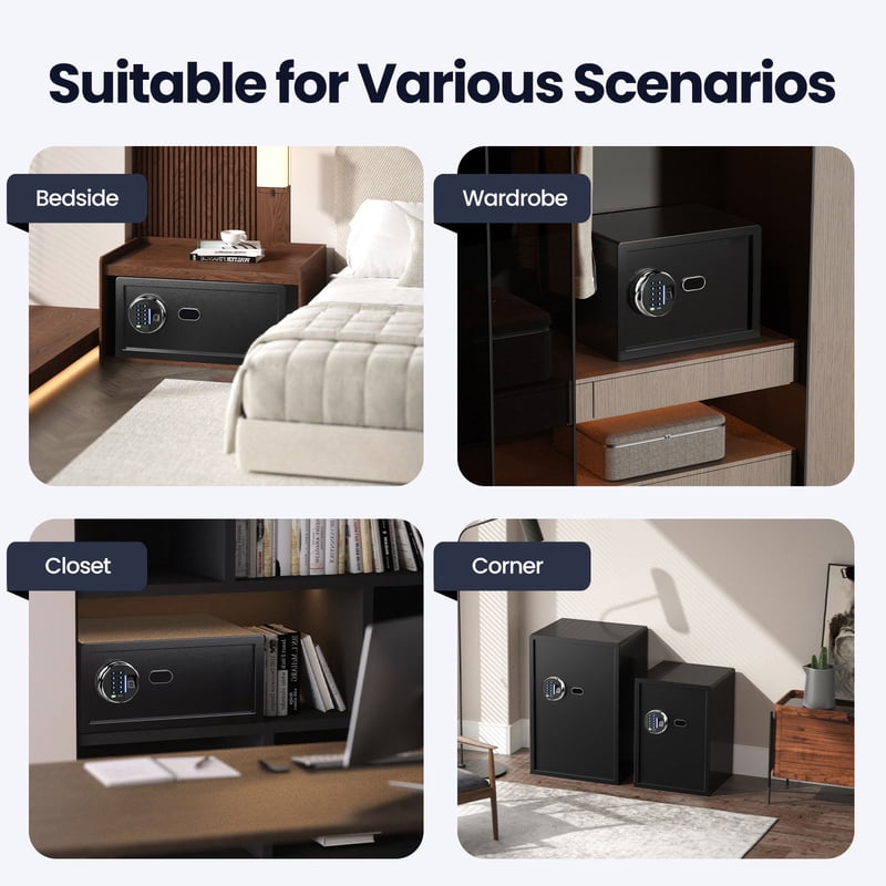 Biometric Safe Box with Fingerprint Lock and Silent Mode, 0.80 cu. ft.