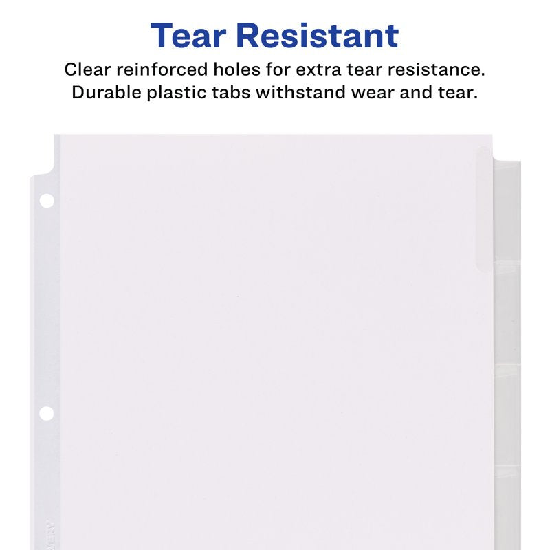 Big Tab Paper Dividers for Binders - 8-Tab Clear Inserts, 6 Sets