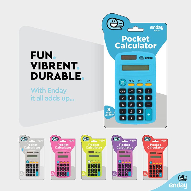 Solar Powered Pocket Calculator with 8-Digit Display - School Office Use