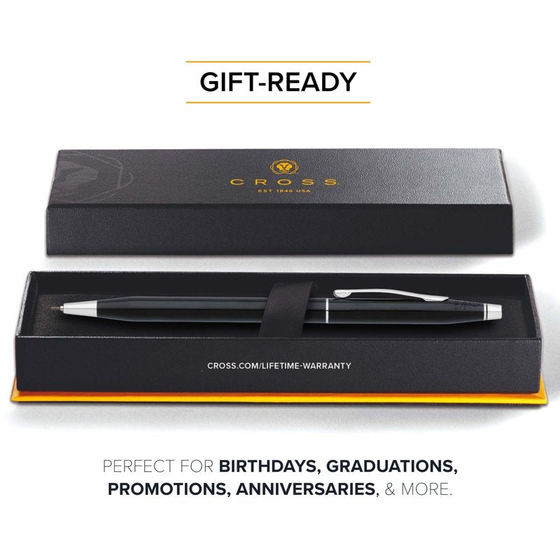 Classic Century Black Lacquer Mechanical Pencil with Chrome Trim 0.7mm