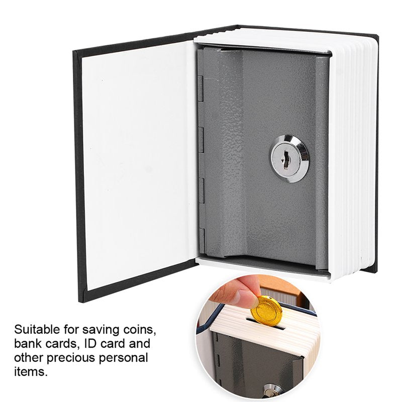 Mini Book Safe with Lock and Keys - Concealed Security Safe for Cash Jewelry