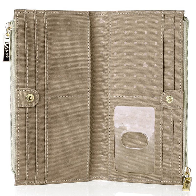 Leather Cosmopolitan Wallet for Women with Card Slots and Zipper Pockets