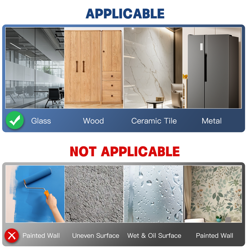 Reusable Dry Erase Sheets 12x8 Inches - Adhesive Whiteboard for Walls & Surfaces