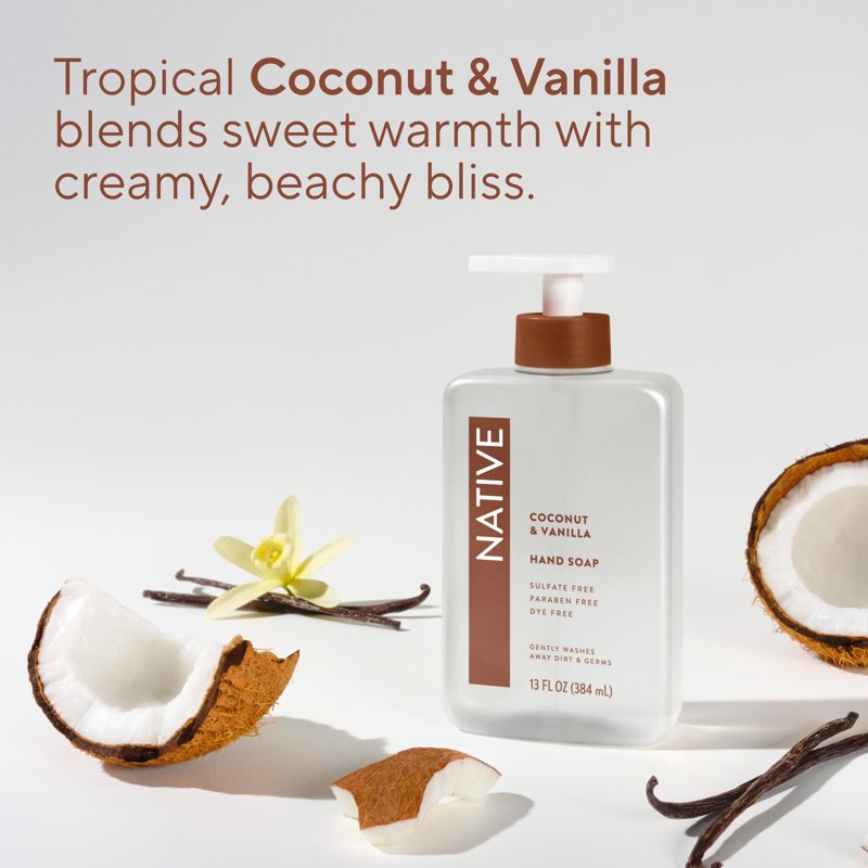 Native Liquid Hand Soap - Non-Drying, Sulfate-Free with Coconut & Vanilla