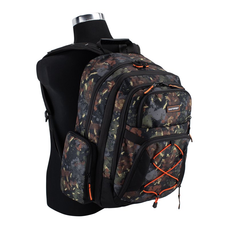 Expandable Bungee Backpack with Multiple Pockets and Water-Resistant Bottom
