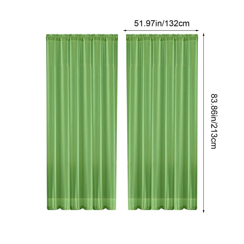 Light Filtering Semi-Sheer Polyester Window Curtain Panel with Rod Pocket
