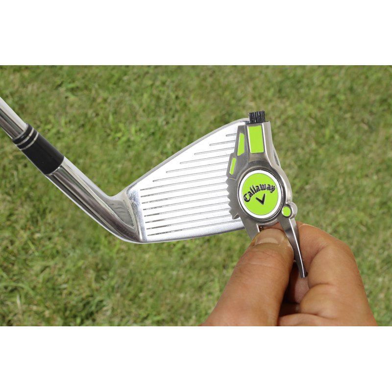 Golf Divot Repair Tool 4-in-1 with Ball Marker and Groove Cleaner - Lime