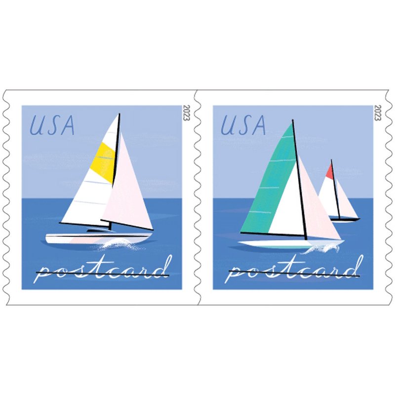 USPS Forever Postage Stamps - Sailboats Water Ocean Lake Celebration
