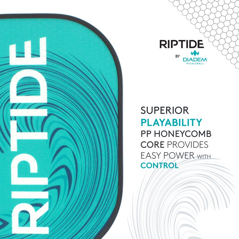 Diadem Riptide HMT Pickleball Paddle - Yellow (7.6oz) for All Skill Levels