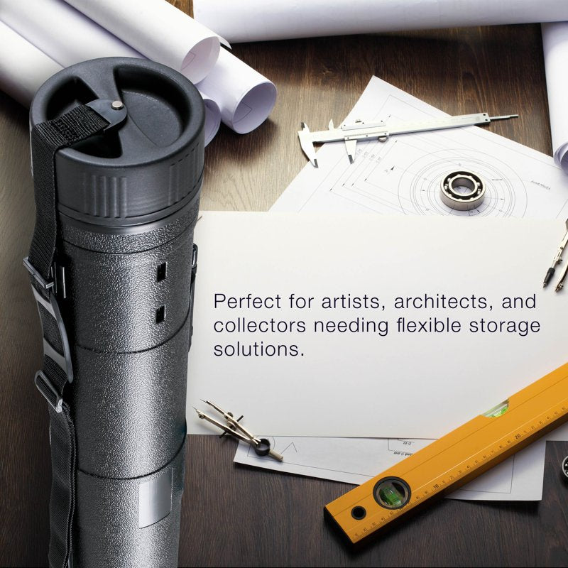 Large Telescoping Drafting Poster Tube - Expandable Art & Blueprint Storage