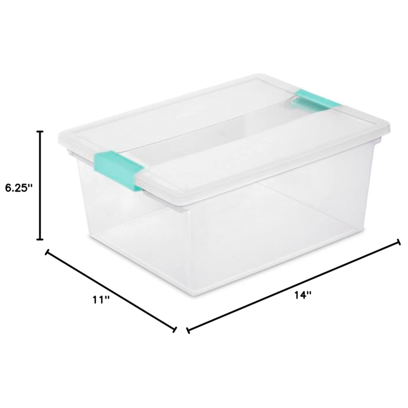 Sterilite Deep Clip Storage Box - Clear Plastic, Set of 1