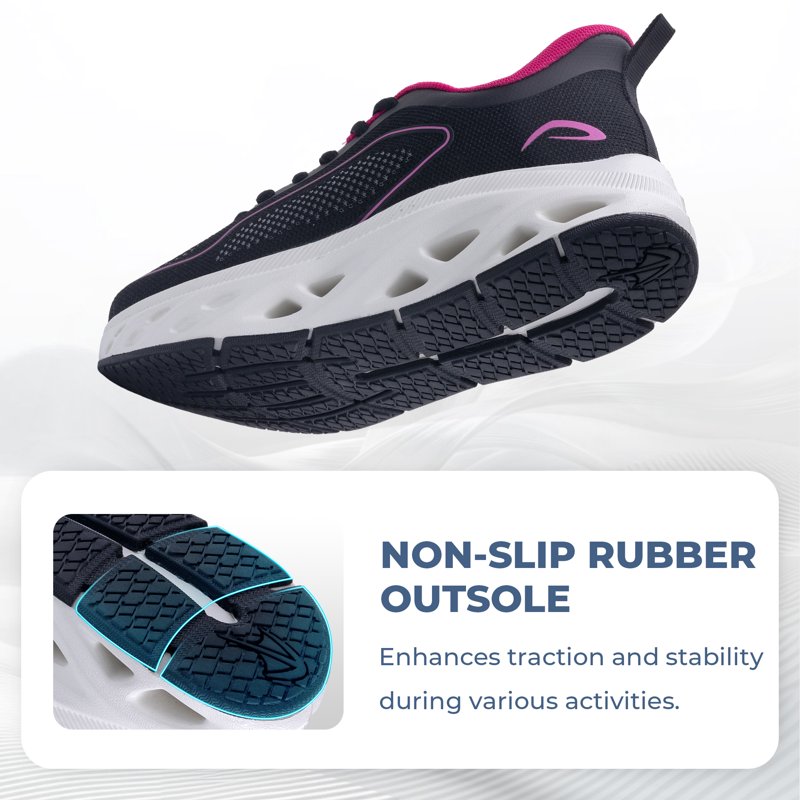 Women's Wide Toe Box Walking Shoes with Arch Support for Plantar Fasciitis - Casual Athletic Sneakers