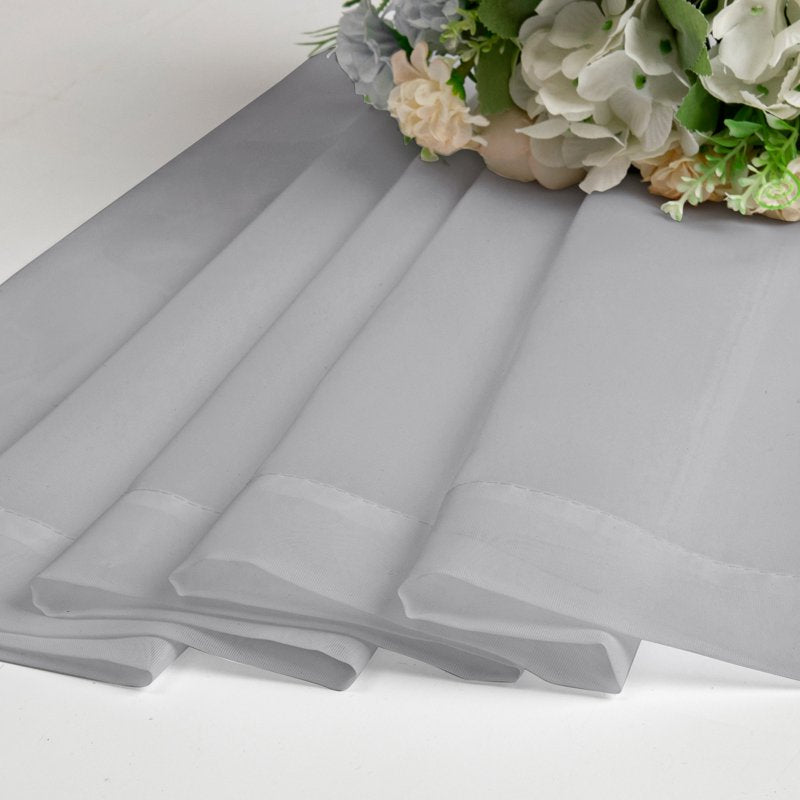 Light Grey Sheer Curtains 2 Pack - 42x72 Inch Voile Window Coverings for Doors & Living Rooms