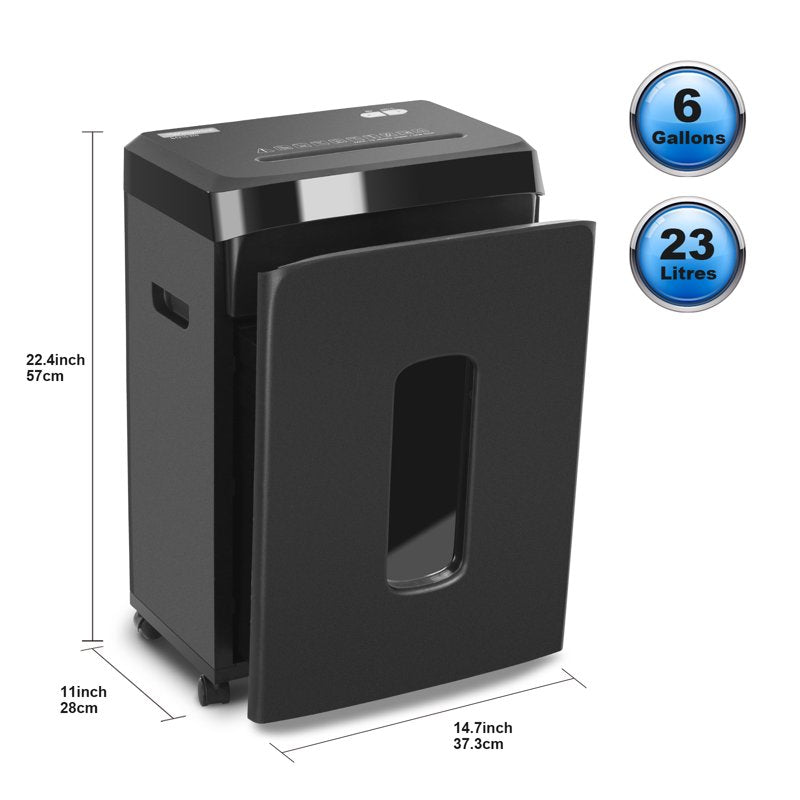 Paper Shredder 10 Sheets P-5 Micro Cut with 7.9 Gallon Bin, Portable Office & Home Use