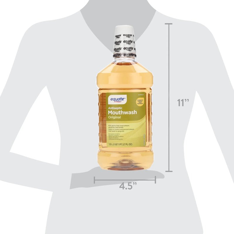 Equate Antiseptic Mouthwash Original 6-Pack 1.5L | Dental Oral Care
