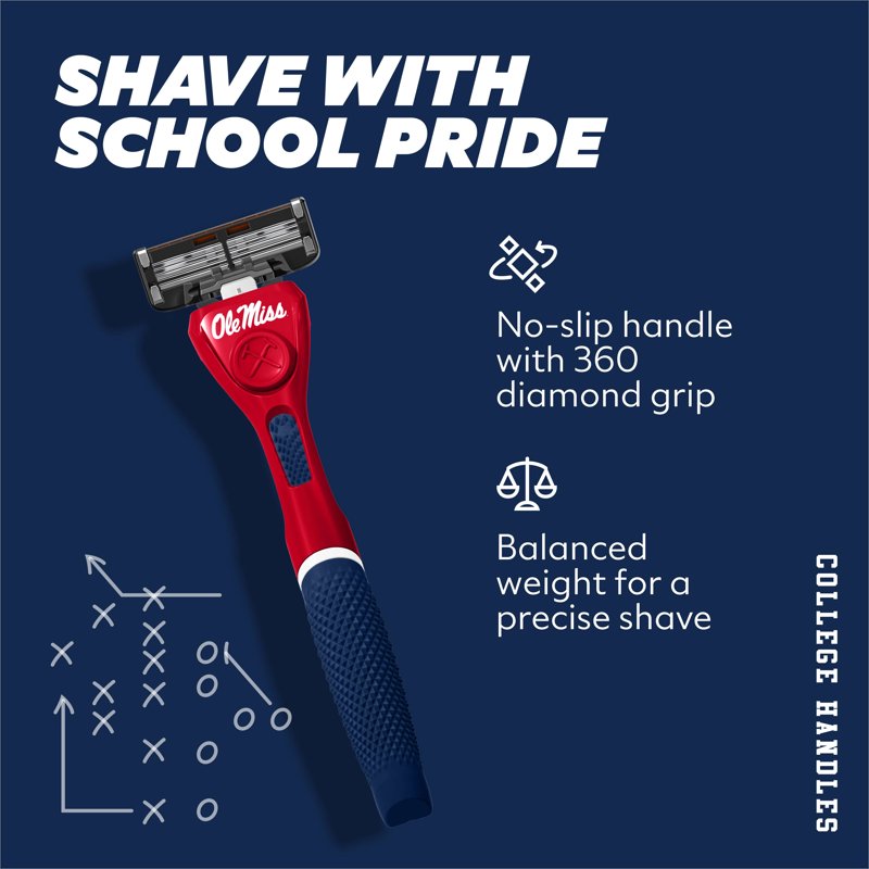 6-Blade Razor Starter Set with School Colors - Men's Shaving Kit