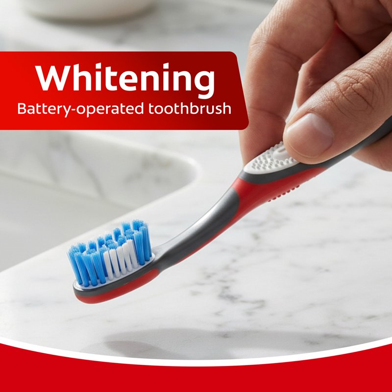 Electric Toothbrush Pack - Whitening, Battery Powered, Medium Bristles