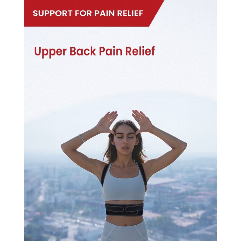 Back Posture Corrector Belt for Men & Women, Support Brace with Removable Metal Splints