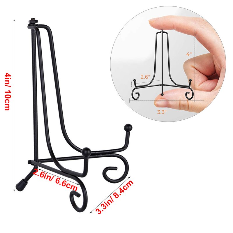 Anti-Slip Iron Display Stand for Photos Plates Books & Art - 10 Pack