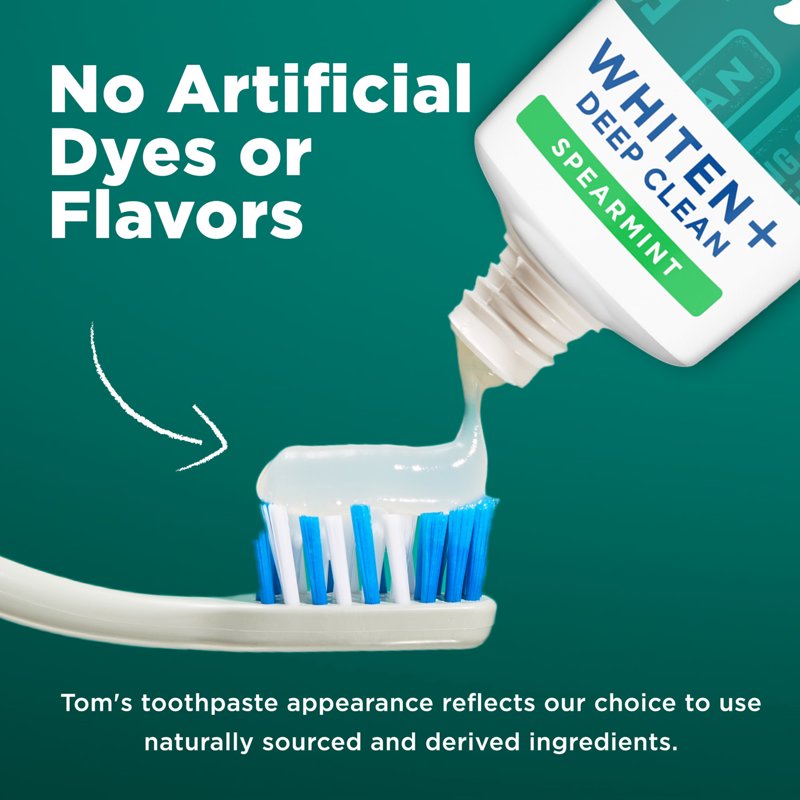Spearmint Tom’s of Maine Whiten Plus Deep Clean Fluoride Toothpaste 4 oz