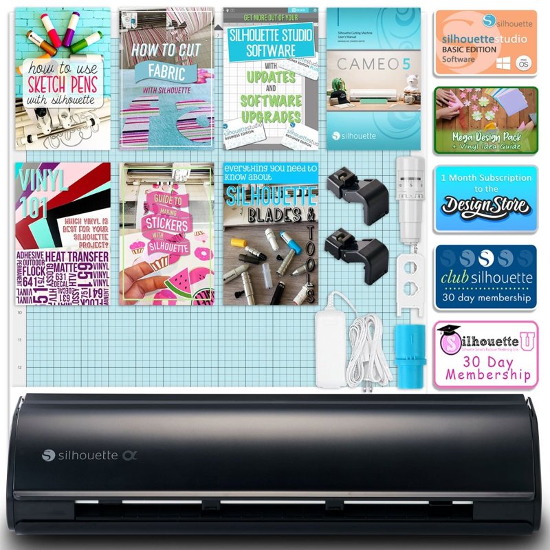 Silhouette Cameo 5 Alpha Vinyl Cutting Machine Bundle with Blades & Tools