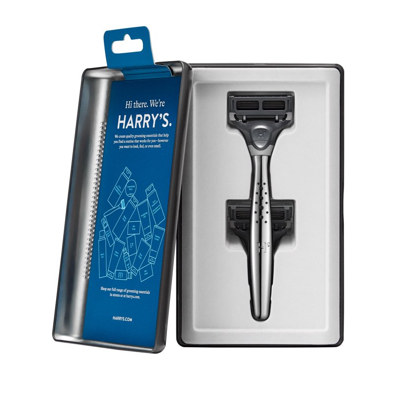 Men's Razor with Metal Handle & Blade Refills - Close & Comfortable Shave