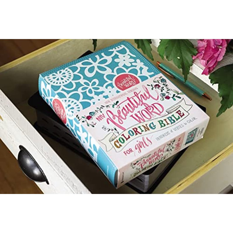 NIV Coloring Bible for Girls - Teal LeatherSoft Hardcover, 178982