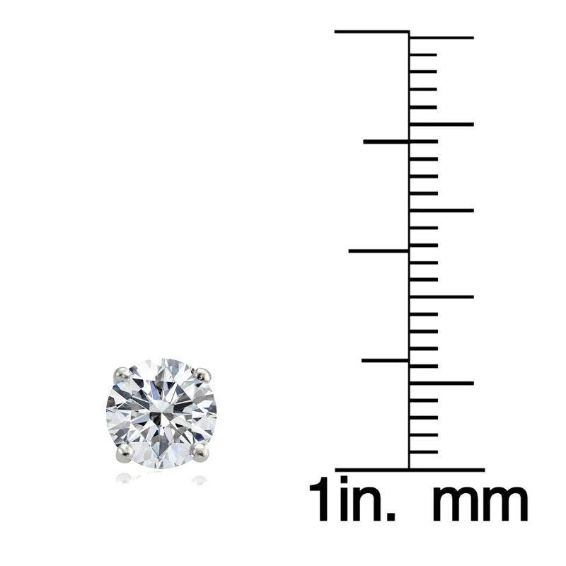 Sterling Silver Cubic Zirconia Crown Stud Earrings for Women and Teens