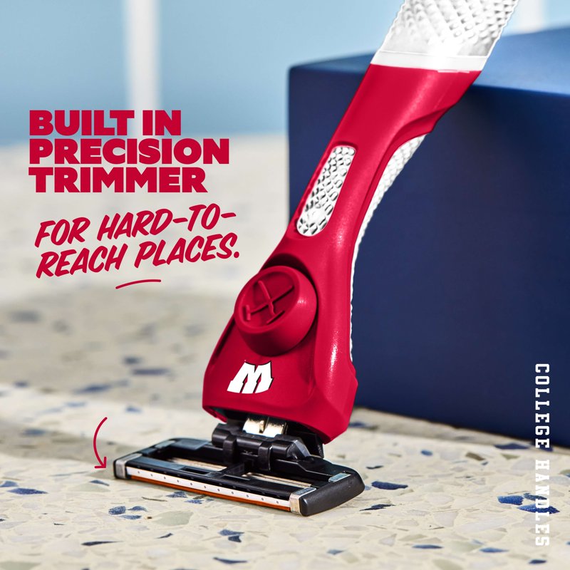 6-Blade Razor Starter Set with School Colors - Male Grooming Kit