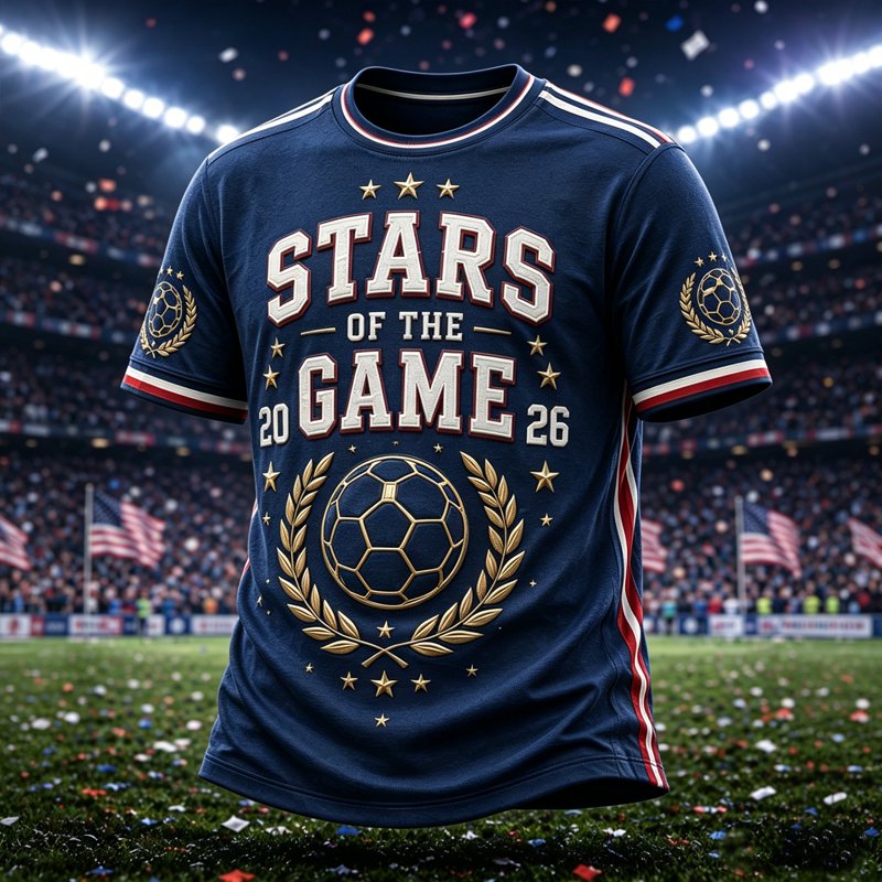 USA Soccer Jersey 2026 - Dark Gray, Size S - Short Sleeve Crewneck Fan Football Shirt