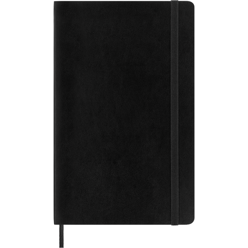 Large Soft Cover Notebook for Writing and Sketching - Ruled, Black