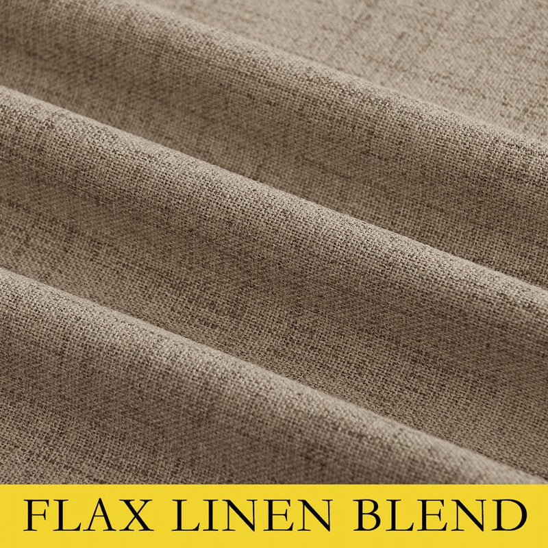 Blackout Faux Linen Curtains - Thermal Insulated, Noise Reducing Drapes for Living Room