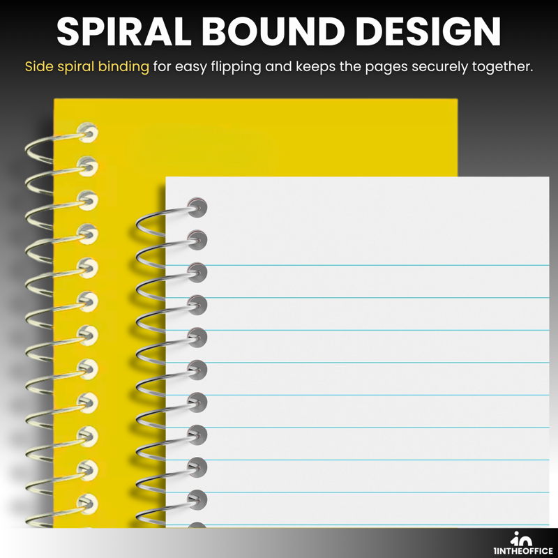 Mini Spiral Notepads 3x5 Inches - Pack of 5 Assorted College Ruled Memo Pads