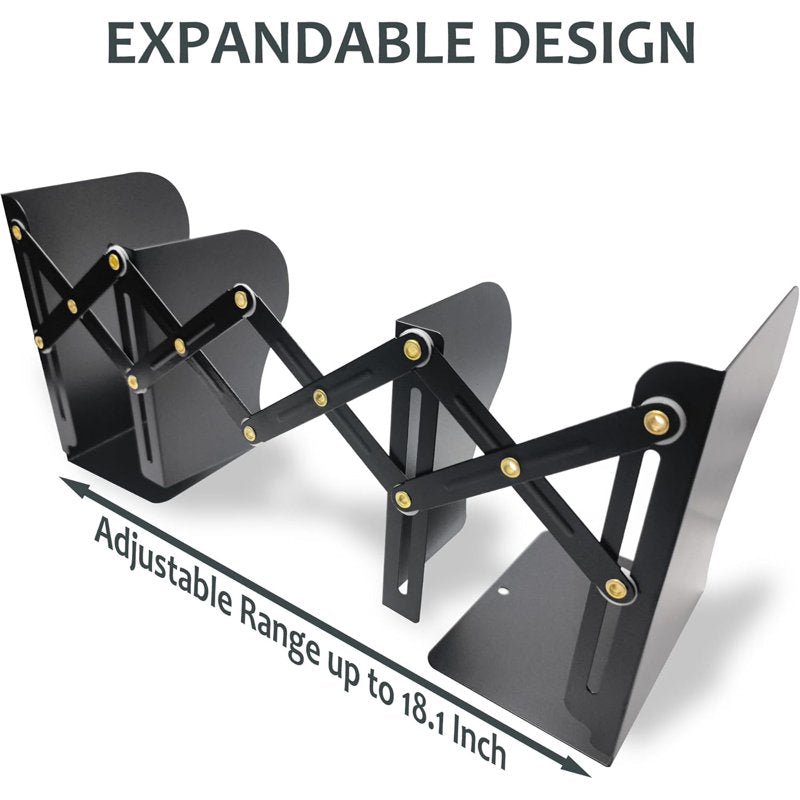 Heavy Duty Metal Bookends Adjustable Shelf Organizer for Home Office School