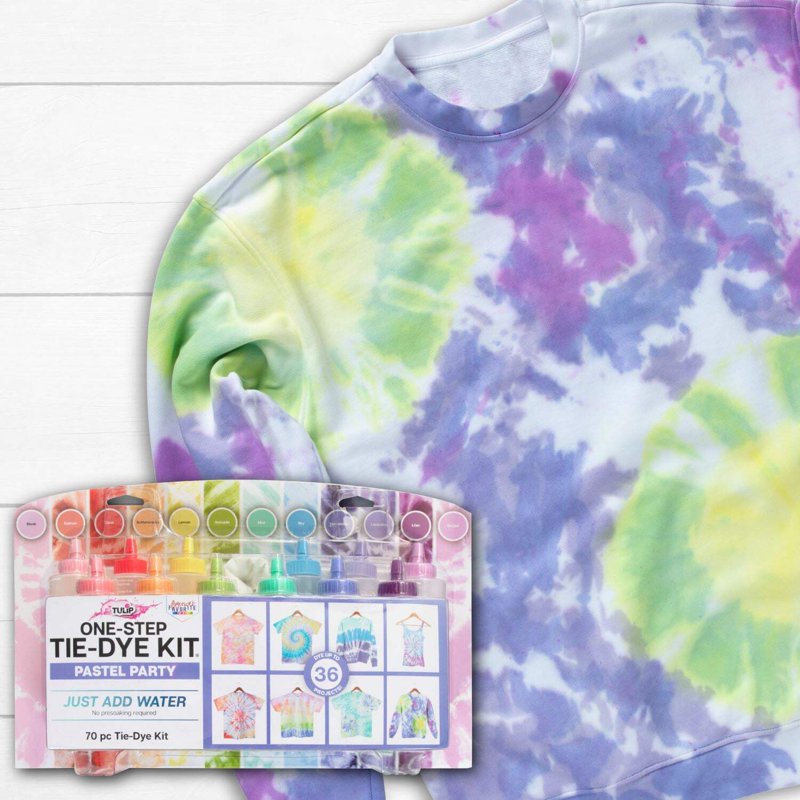 Pastel Tie-Dye Kit with 12 Colors for Cotton & Silk Fabric Crafts