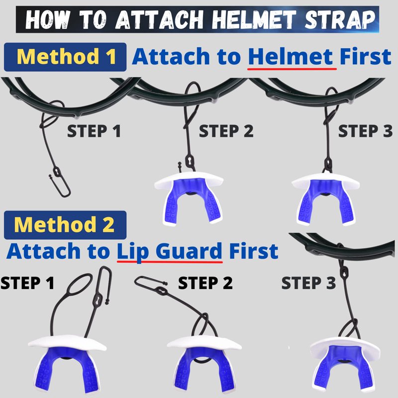 Youth Football Mouth Guard with Detachable Strap - Breathable Lip Protector