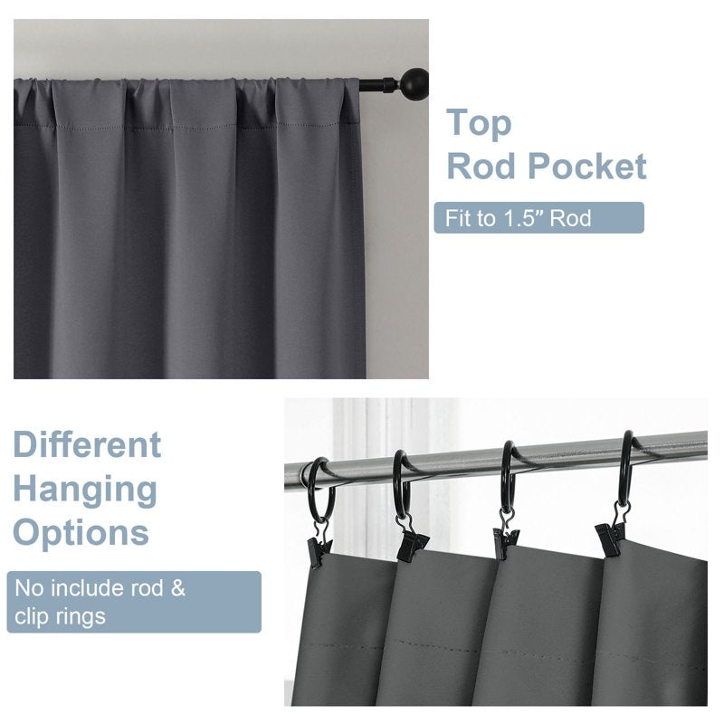 Blackout Curtains for Windows - Thermal Insulated Room Darkening Panel Set