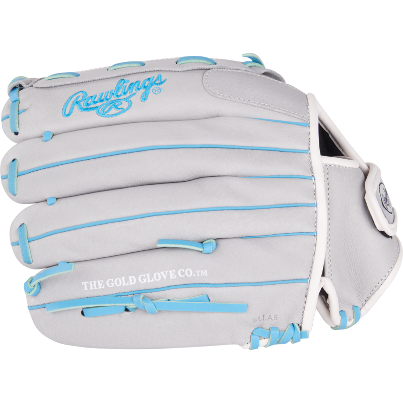 12.5-Inch Fastpitch Softball Glove for Outfield - Gray and Blue, Right Hand Throw