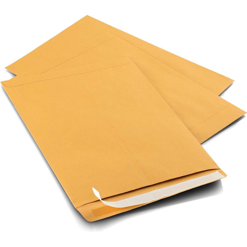 Self-Seal Brown Kraft Security Envelopes 6x9 Inches - Bulk Pack of 100
