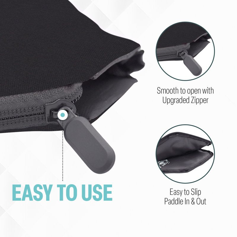 Palms-O-Aces Padded Pickleball Paddle Cover - Black, Standard Fit